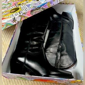 Jeffrey Campbell Black Floured Western Cowboy Boots Size 9